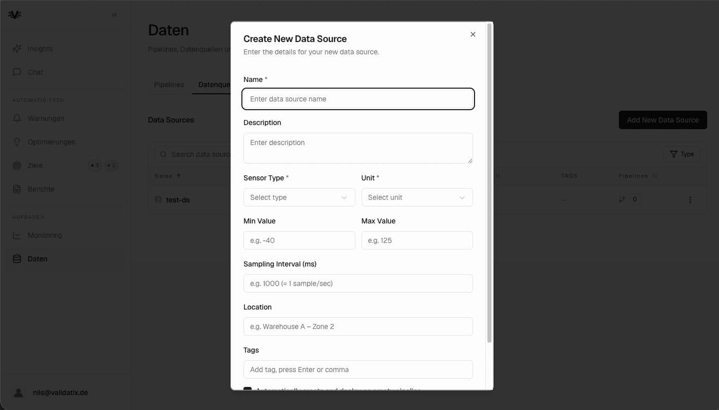 Data import in studio